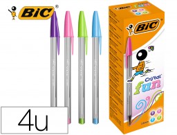 20 bolígrafos Bic Cristal Fun tinta color